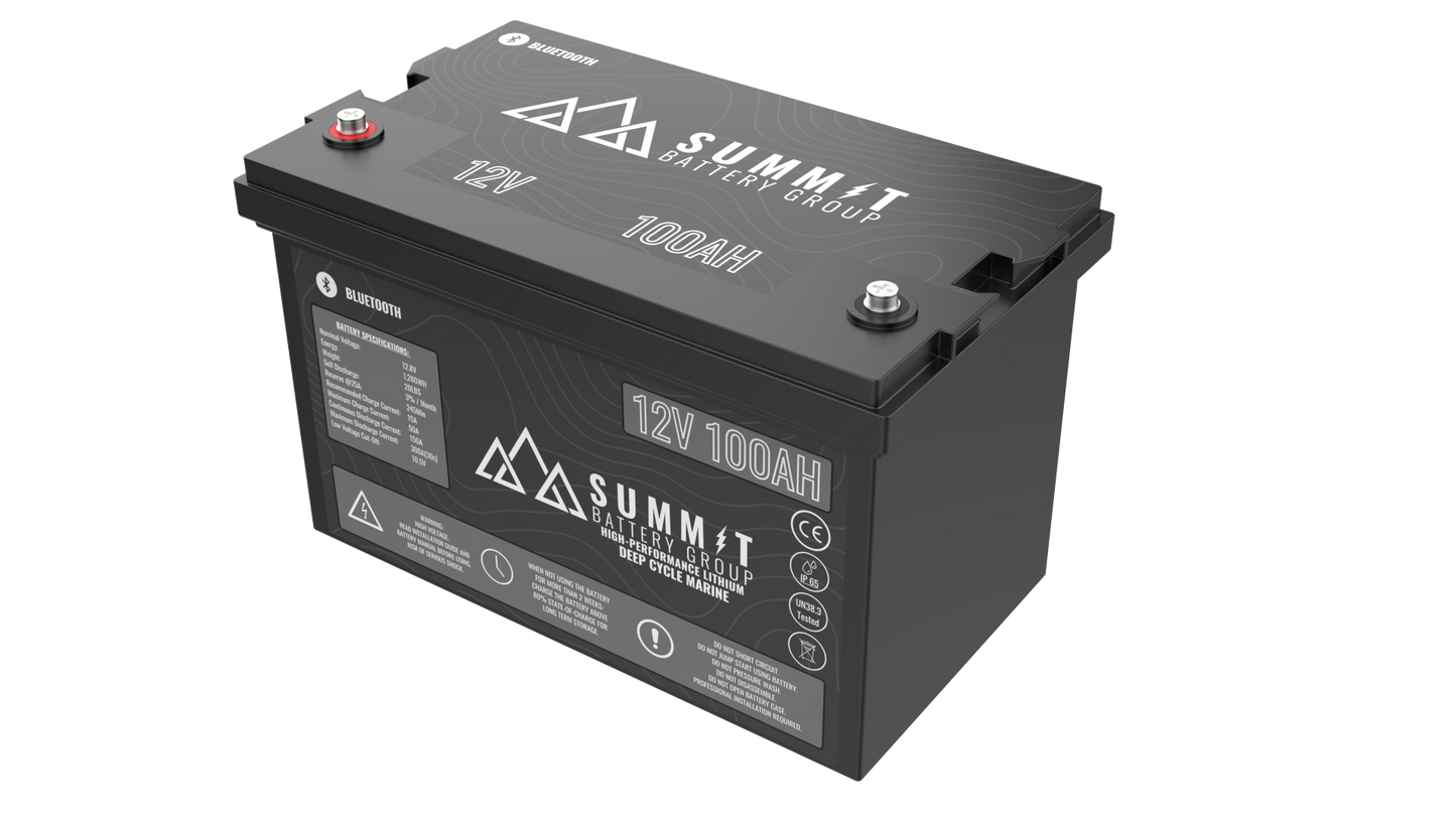 Summit Battery 12V 100AH Dual Purpose Marine Lithium Battery Kit