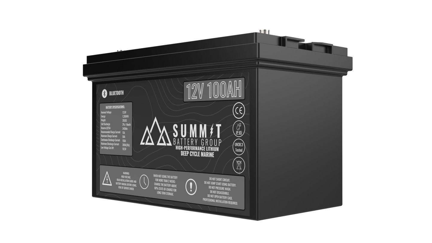 Summit Battery 12V 100AH Dual Purpose Marine Lithium Battery Kit