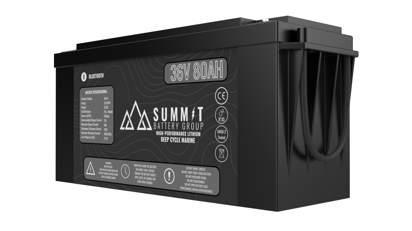 Summit Battery 36V 80AH Dual Purpose Marine Lithium Battery Kit